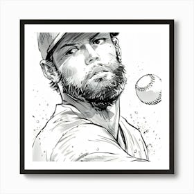 Baseball Player Throwing A Ball Art Print