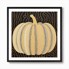 Yayoi Kusama Inspired Pumpkin Black And Orange 7 Art Print