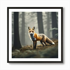 Red Fox In The Forest 22 Art Print