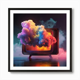 Tv In The Clouds 3 Art Print