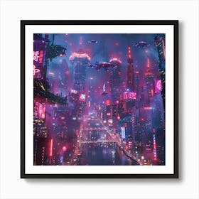 Futuristic Cityscape 1 Art Print