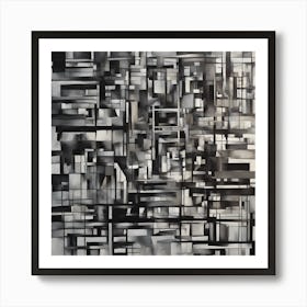 Abstract Black And White Painting 3 Art Print