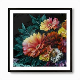 A Stunning Watercolor Painting Of Vibrant Flower (3) (1) Art Print