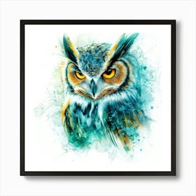 Owl Painting.Generated AI. Wall Art Print Art Print