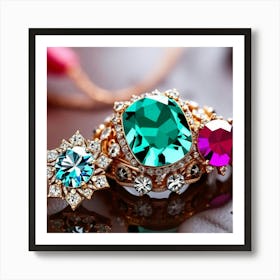 Jeweled Elegance: A Symphony of Sparkle Art Print