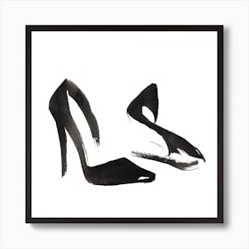 Black Heels Square Art Print