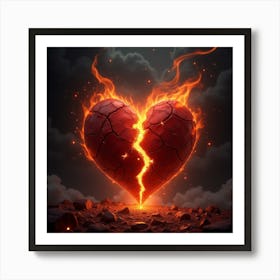 Smouldering heart , broken but a burning hope lingers Art Print