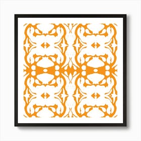 Orange And White Pattern Art Print