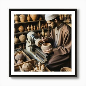 Wood Turning Crafting Skills Art Print