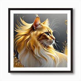 Golden Cat 20 Art Print