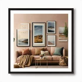 Living Room With Framed Pictures Art Print