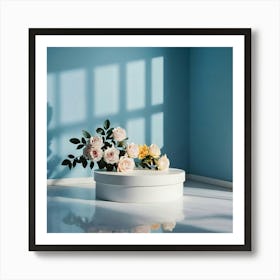 White Vase With Flowers 3 Art Print