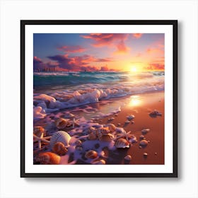 Seashells On The Beach Art Print