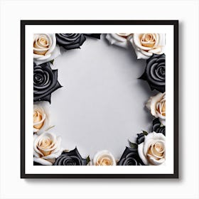 Black And White Roses 20 Art Print