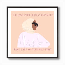 Self Love Portrait Square Art Print