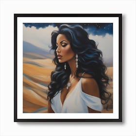 Woman In The Desert Art Print