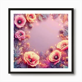 Frame Of Flowers 1 Art Print