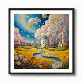 'Clouds And Flowers' Art Print