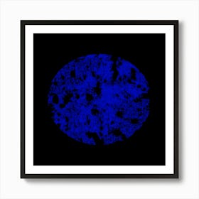 Blue Circle On Black Background Art Print