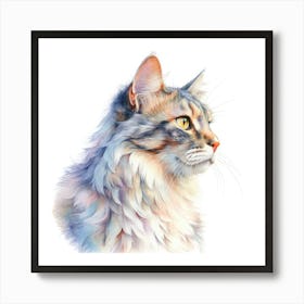 American Curl Cat Portrait Art Print