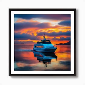 Sunset On A Boat 19 Art Print