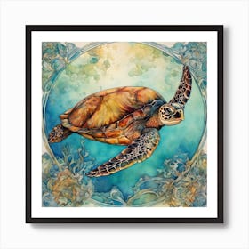 Turtle bliss Art Print