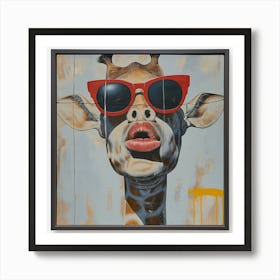 Giraffe With Sunglasses Art Print