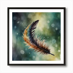 Leonardo Lightning Xl Watercolor Art A Closeup Image With Boke 0 Art Print