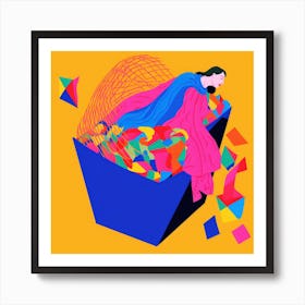 Woman In A Box Art Print