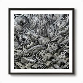 Abstract Black And White Painting Art Print