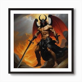 Demon With Sword Art Print