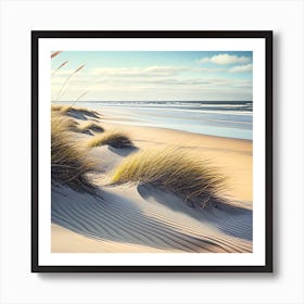 Sand Dunes On The Beach Art Print