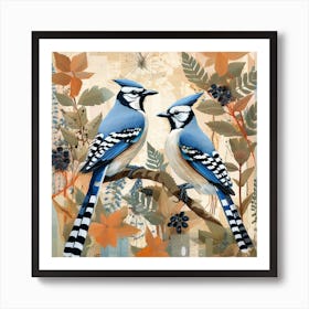 Bird In Nature Blue Jay 3 Art Print