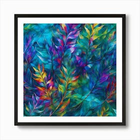 Holographic Aquatic Foliage Art Print