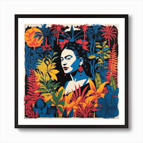 Frida Kahlo on Black Art Print