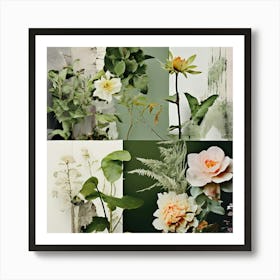 Collage Texture Photography Pictures Fonts Pastel Botanical Plants Layered Mixed Media Vi (12) Art Print