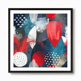 Abstract Red And Blue Art Print