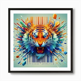 Tiger With Barcode Art Print