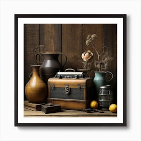 Photograph - Antiques On A Wooden Table Art Print
