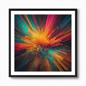 Color Explosion 1, an abstract AI art piece that bursts with vibrant hues and creates an uplifting atmosphere. Generated with AI,Art style_Landscape,CFG Scale_3,Step Scale_50. Art Print