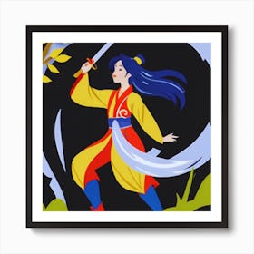 Chinese Girl With Sword Art Print