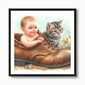 Baby In A Shoe 1 Art Print