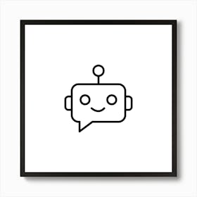 Robot With A Smiley Face Art Print