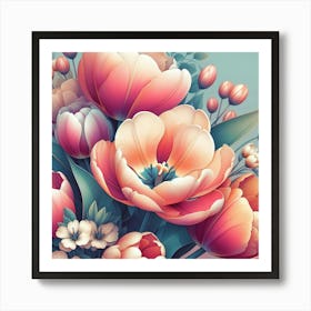 Tulips In A Vase Art Print