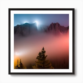 Twilight In The Mountains Art Print