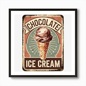 Chocolate Ice Cream Sign Affiche