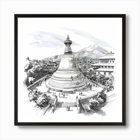 Tibetan Pagoda Art Print