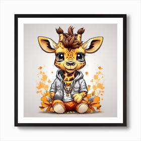 Cartoon Giraffe Art Print