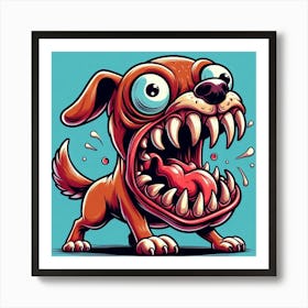 Cartoon Dog With Teeth 3 Art Print