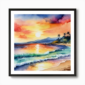 Sunset On The Beach 2 Art Print